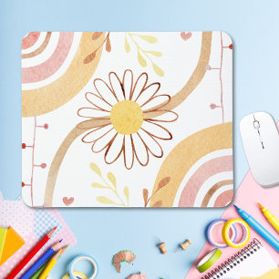 Alfombrilla De Ratón Abstracto de color de agua Flor botánica Arcoiris