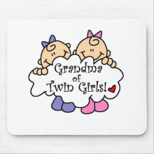Alfombrilla De Ratón Abuela de chicas gemelos