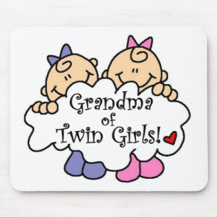 Alfombrilla De Ratón Abuela de Chicas gemelos camisetas y regalos