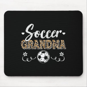 Alfombrilla De Ratón Abuela de fútbol divertida Patrón de leopardo Abue