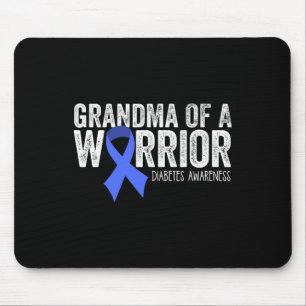 Alfombrilla De Ratón Abuela de guerrero Cinta azul diabética T1D Supp