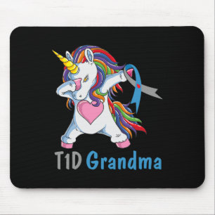 Alfombrilla De Ratón Abuela De Td1 Dabbing Unicornio Tipo 1 Diabetes Aw