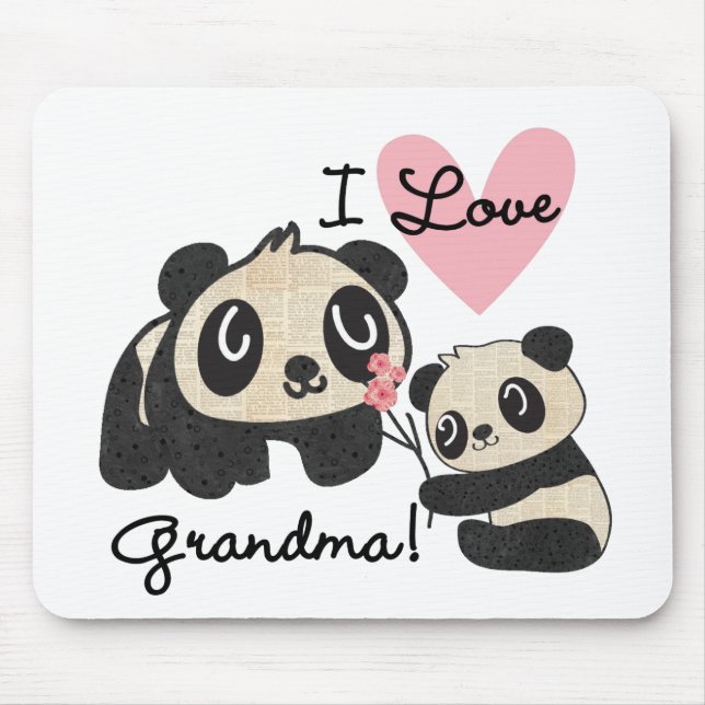Alfombrilla De Ratón Abuela del amor de los osos de panda I (Frente)