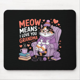 Alfombrilla De Ratón Abuela Gato Gatito Minino Mascota Miau