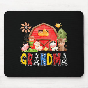 Alfombrilla De Ratón Abuela Granja Vaca Roja Cumpleaños Niño Familia Co