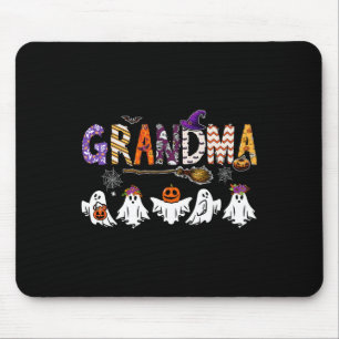 Alfombrilla De Ratón Abuela Halloween Boo Fantasma Disfraz de horror Fu