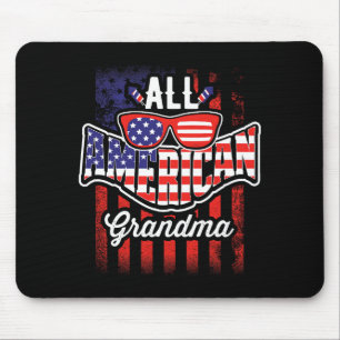 Alfombrilla De Ratón Abuela totalmente americana bandera de EE. UU. Vin