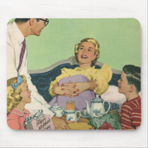 Alfombrilla De Ratón Abuela Vintage sirvió el desayuno en la cama por l