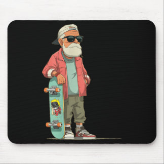 Alfombrilla De Ratón Abuelo Causal con Patineta Genial para Adultos y