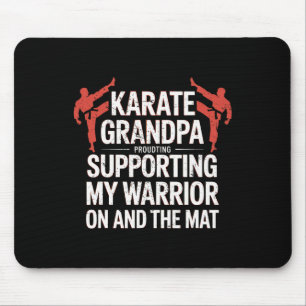 Alfombrilla De Ratón Abuelo de Karate apoyando a mi guerrero Karate Gra