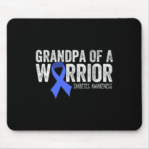 Alfombrilla De Ratón Abuelo de una Cinta Azul diabética T1D guerrera
