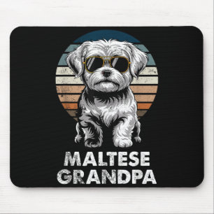 Alfombrilla De Ratón Abuelo Maltés Retro Divertido Dueño de Perro Vinta