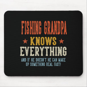 Alfombrilla De Ratón Abuelo pescador sabe todo día del padre
