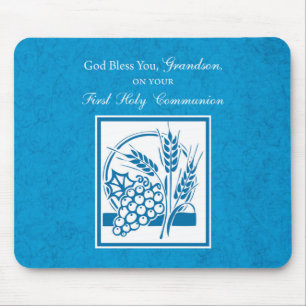 Alfombrilla De Ratón Abuelo Primera Comunión Azul, Trigo, Uvas