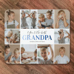 Alfombrilla De Ratón Abuelo, tu mejor foto<br><div class="desc">El abuelo mousepad personalizado presenta un fondo blanco y simple que puede cambiarse a cualquier color,  10 fotos del nieto/nieta,  el dicho "tu mejor abuelo" y los nombres de los niños.</div>