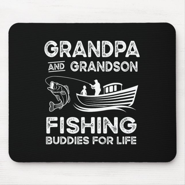 Alfombrilla De Ratón Abuelo Y Abuelo Pescan Buques Para Regalo De Vida (Frente)