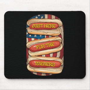Alfombrilla De Ratón Acá Para El Wieners Patriota De Perro Caliente 4 D