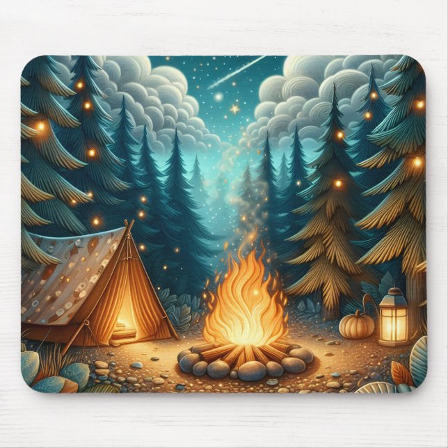 Alfombrilla De Ratón Acampada en bosque (Frente)