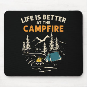 Alfombrilla De Ratón Acampador Campamento Camping Fuego De Campamento L