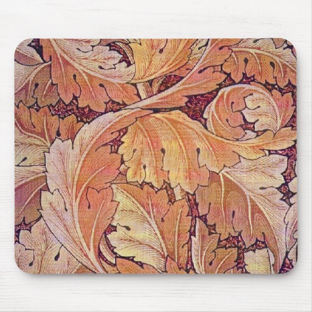 Alfombrilla De Ratón Acanthus anaranjado de William Morris - Mousepad (Frente)