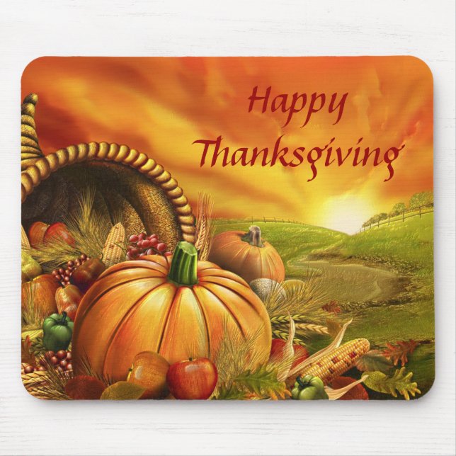 Alfombrilla De Ratón Acción de gracias feliz 2 Mousepad (Frente)