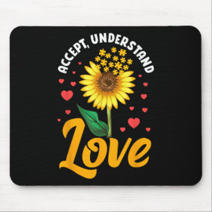 Alfombrilla De Ratón Aceptar comprensión amor autismo girasol concienci