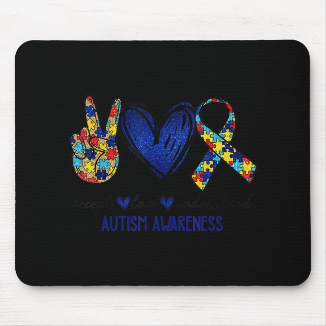 Alfombrilla De Ratón Aceptar entender el amor el autismo conciencia de  (Frente)
