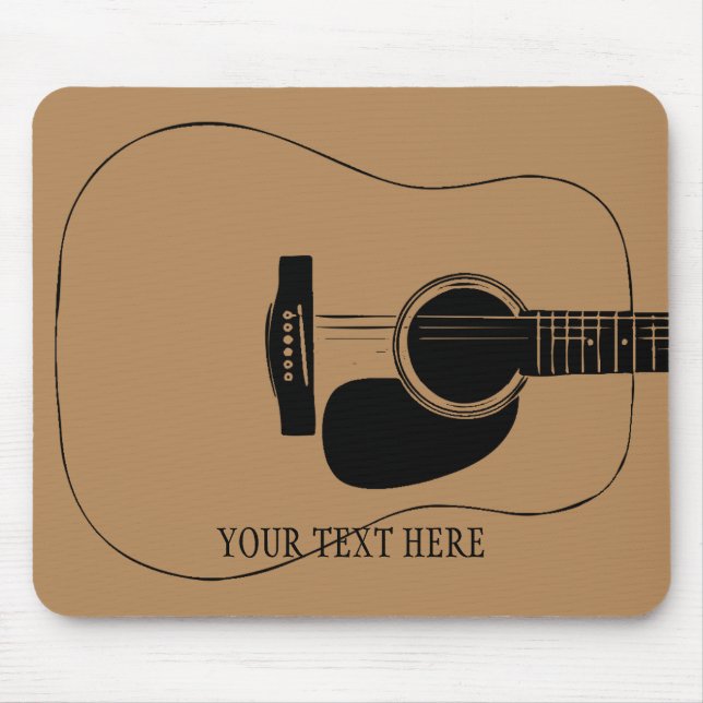Alfombrilla De Ratón Acoustic Guitar And Your Own Text (Frente)