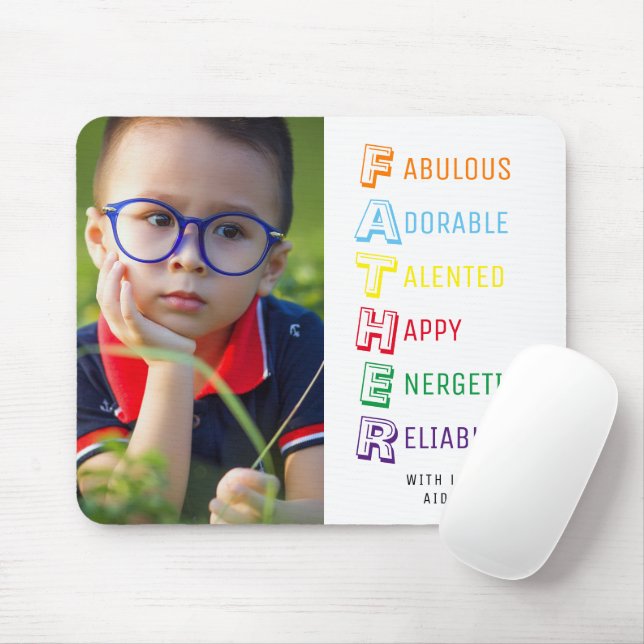 Alfombrilla De Ratón Acrónimo DADDY, con foto Mouse Pad (Con ratón)