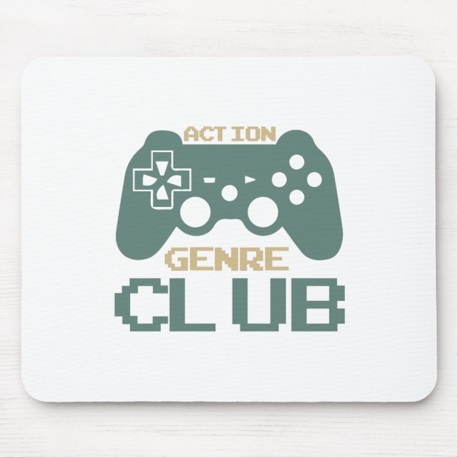 Alfombrilla De Ratón Action Genre Club-Gaming-Gamer-Game-Funny (Frente)