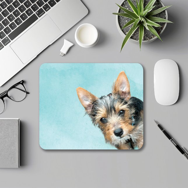 Alfombrilla De Ratón Acuarela acuática con foto Mascota (Subido por el creador)