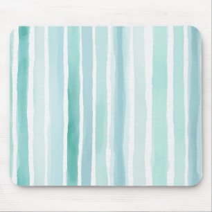 Alfombrilla De Ratón Acuarela Aqua Patrón de Franja Vertical Costera