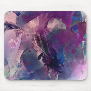 Alfombrilla De Ratón Acuarela corregida flor púrpura de Mousepad