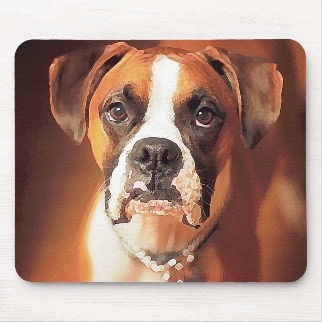 Alfombrilla De Ratón Acuarela de Boxer (Frente)