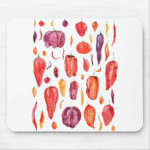 Alfombrilla De Ratón acuarela de chile pimiento