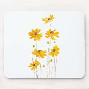 Alfombrilla De Ratón acuarela de flores de cosmos naranja