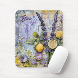 Alfombrilla De Ratón Acuarela de lavanda y limones