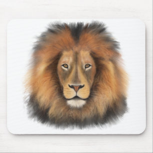 Alfombrilla De Ratón acuarela de león León rey gato de la jungla animal