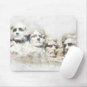 Alfombrilla De Ratón Acuarela de Mount Rushmore