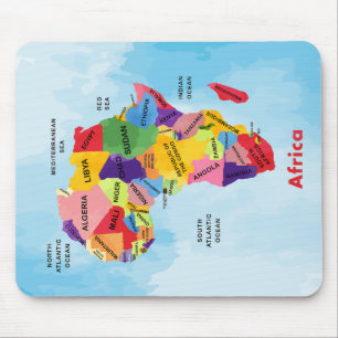 Alfombrilla De Ratón acuarela del mapa de África