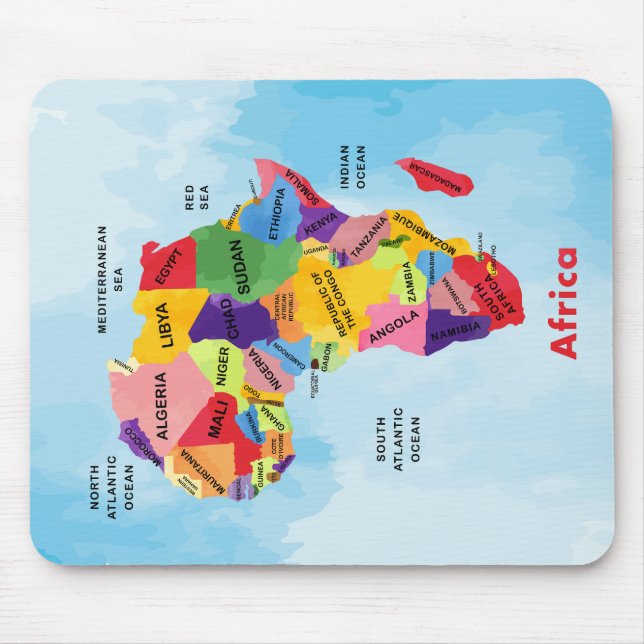 Alfombrilla De Ratón acuarela del mapa de África (Frente)