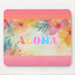Alfombrilla De Ratón Acuarela floral de Aloha Hawaii