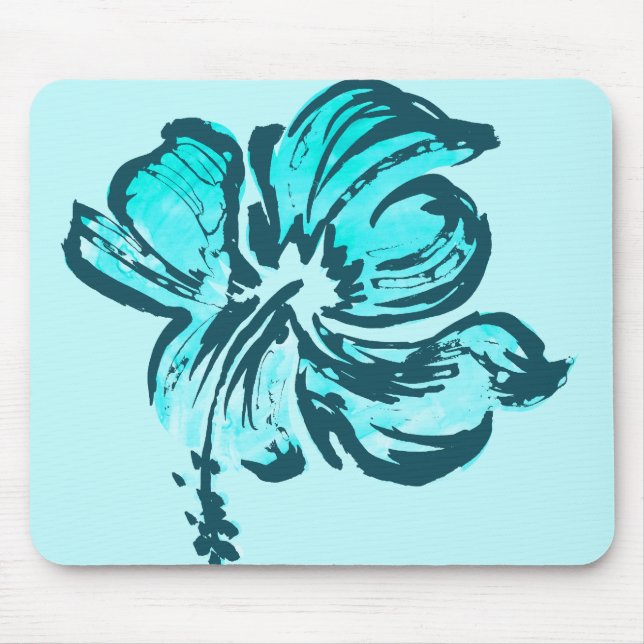 Alfombrilla De Ratón Acuarela Hibiscus Mousepads (Frente)