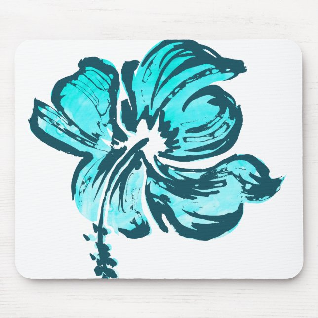 Alfombrilla De Ratón Acuarela Hibiscus Mousepads (Frente)