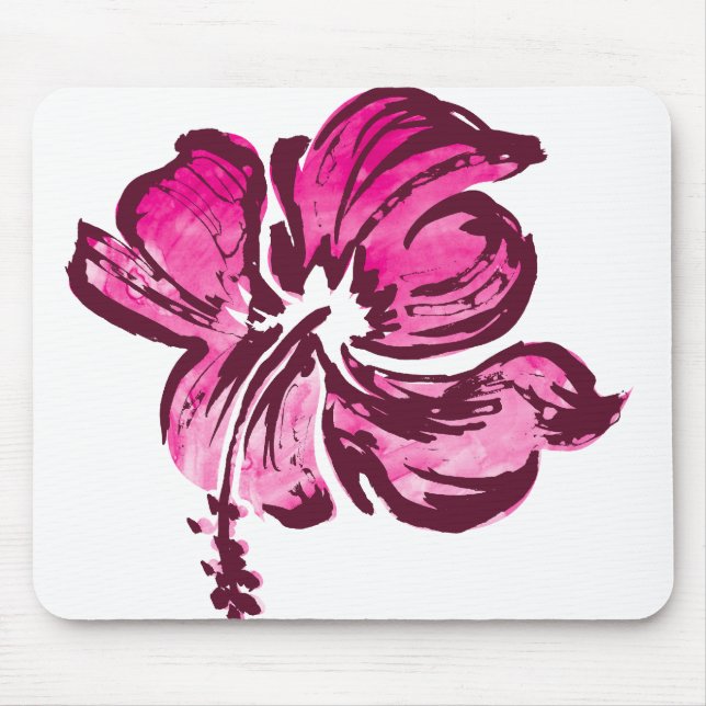 Alfombrilla De Ratón Acuarela Hibiscus Mousepads (Frente)