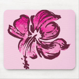 Alfombrilla De Ratón Acuarela Hibiscus Mousepads