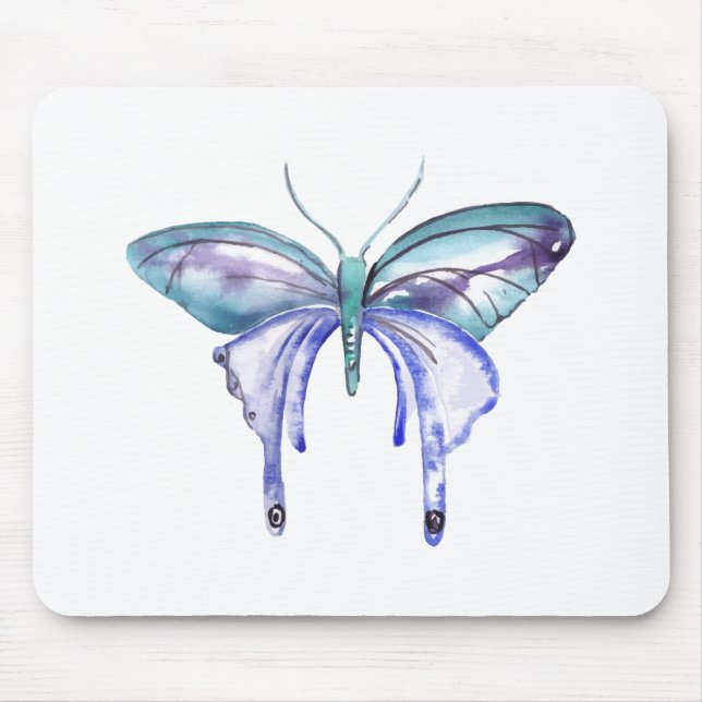 Alfombrilla De Ratón acuarela marrón azul morado (Frente)
