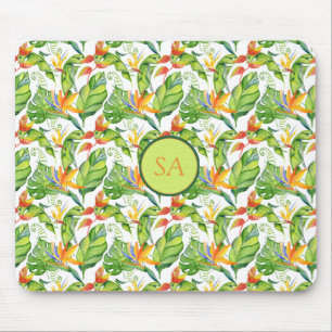 Alfombrilla De Ratón Acuarela Monstera Tropical Sale Monogramado