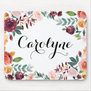 Alfombrilla De Ratón Acuarela otoño florece floral personalizada