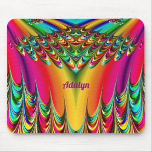 Alfombrilla De Ratón ADALYN ~ Zany Amarillo Caliente, Azul, Verde y Ros